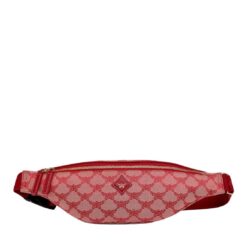 MCM MEDIUM HIMMEL BELT BAG IN LAURETOS JACQUARD RED