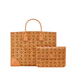 MCM X-LARGE MUNCHEN TOTE IN VISETOS COGNAC