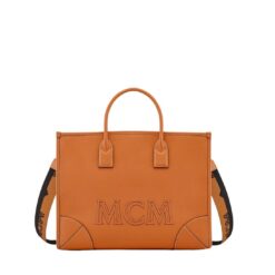 MCM LARGE MÜNCHEN TOTE IN SPANISH CALF LEATHER COGNAC