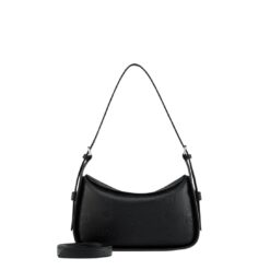 MCM SMALL AREN FLAP HOBO BAG IN EMBOSSED MONOGRAM LEATHER BLACK