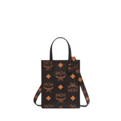 MCM MINI AREN TOTE IN MAXI VISETOS BLACK