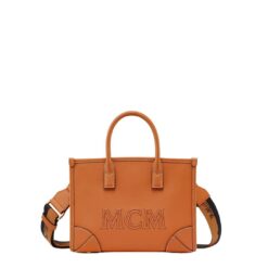 MCM MINI MUNCHEN TOTE IN SPANISH CALF LEATHER COGNAC