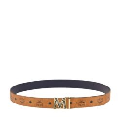 MCM CLAUS EPOXY LAUREL M REVERSIBLE BELT 1.5” IN VISETOS COGNAC