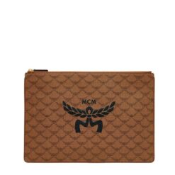 MCM HIMMEL ZIP POUCH IN LAURETOS COGNAC
