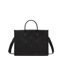 MCM MÜNCHEN TOTE IN MAXI MONOGRAM LEATHER BLACK