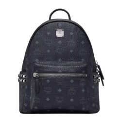 MCM STARK SIDE STUDS BACKPACK IN VISETOS BLACK