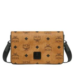 MCM AREN CAMERA BAG IN VISETOS COGNAC