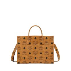 MCM LARGE MÜNCHEN TOTE IN MAXI VISETOS COGNAC