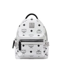 MCM X-MINI STARK BEBE BOO BACKPACK IN VISETOS WHITE