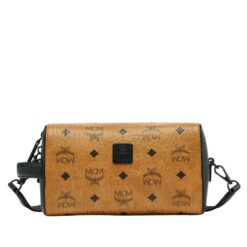 MCM OTTOMAR TOILETRY BAG IN VISETOS COGNAC
