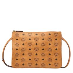 MCM MEDIUM CROSSBODY POUCH IN VISETOS ORIGINAL COGNAC