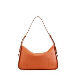 MCM MEDIUM AREN FLAP HOBO IN EMBOSSED MONOGRAM LEATHER BROWN