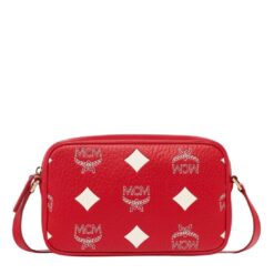 MCM Small Aren Crossbody in Maxi Visetos Candy Red