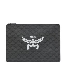 MCM X-LARGE HIMMEL ZIP POUCH IN LAURETOS GREY