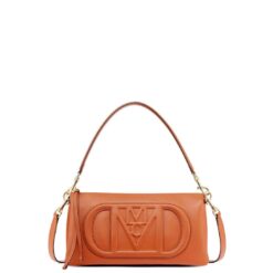 MCM SMALL MODE TRAVIA SHOULDER BAG IN SPANISH CALF LEATHER BROWN