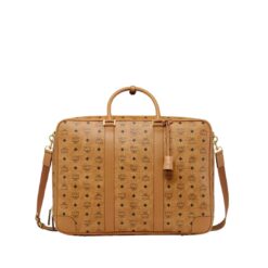 MCM OTTOMAR SUITCASE IN VISETOS COGNAC