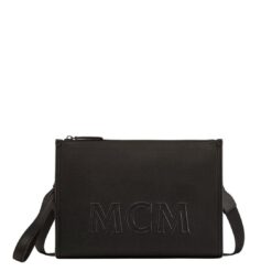 MCM LARGE AREN CROSSBODY POUCH IN SPANISH CALF LEATHER BLACK
