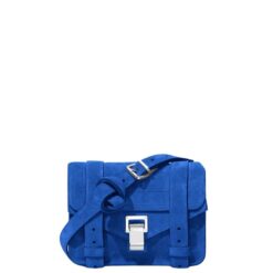 PROENZA PS1 MINI CROSSBODY BAG IN SUEDE ELECTRIC BLUE