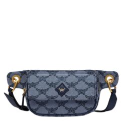 MCM HIMMEL BELT BAG IN LAURETOS JACQUARD BLUE