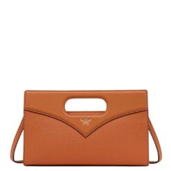 MCM Diamond Tote in Embossed Leather Cognac