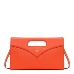 MCM Diamond Tote in Embossed Leather orangeade