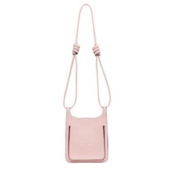 MCM MINI HIMMEL HOBO IN EMBOSSED LOGO LEATHER PINK
