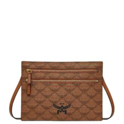 MCM SMALL HIMMEL CROSSBODY POUCH IN LAURETOS COGNAC