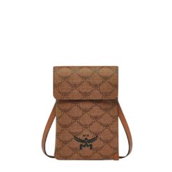 MCM MINI HIMMEL CROSSBODY POUCH IN LAURETOS COGNAC