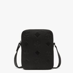 MCM MINI KLASSIK CROSSBODY IN MAXI MONOGRAM LEATHER BLACK
