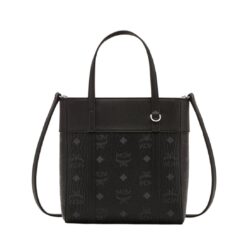 MCM MINI TONI TOP-ZIP SHOPPER IN VISETOS LEATHER MIX BLACK
