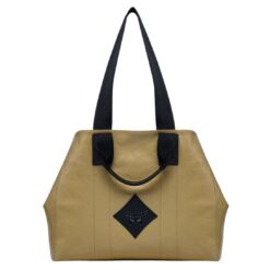 MCM X-LARGE REVERSIBLE DIAMOND TOTE IN CANVAS LEATHER MIX BEIGE