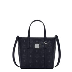 MCM MINI TONI TOP-ZIP SHOPPER IN VISETOS BLACK