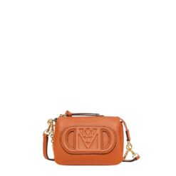 MCM MINI MODE TRAVIA SHOULDER BAG IN SPANISH CALF LEATHER BROWN