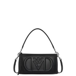 MCM SMALL MODE TRAVIA SHOULDER BAG IN SPANISH CALF LEATHER BLACK