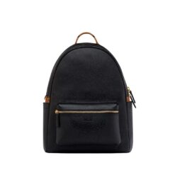 MCM STARK BACKPACK IN EMBOSSED LOGO LEATHER BLACK