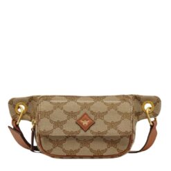 MCM HIMMEL BELT BAG IN LAURETOS JACQUARD BEIGE