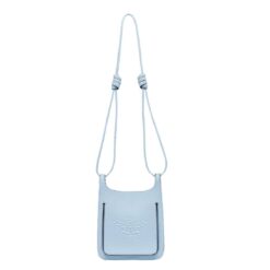 MCM MINI HIMMEL HOBO IN EMBOSSED LOGO LEATHER BLUE