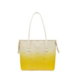 MCM SMALL LIZ SHOPPER IN GRADATION MONOGRAM LEATHER YELLOW