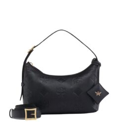 MCM SMALL AREN HOBO IN MAXI MONOGRAM LEATHER BLACK