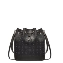 MCM LARGE DESSAU DRAWSTRING BAG IN VISETOS BLACK