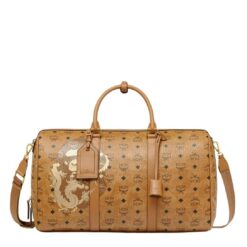 MCM X BAPE OTTOMAR WEEKENDER BAG IN VISETOS COGNAC