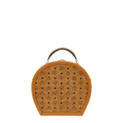 MCM MEDIUM HAT BOX IN VISETOS COGNAC