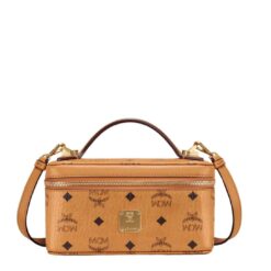 MCM MINI ROCKSTAR VANITY CASE IN VISETOS ORIGINAL COGNAC