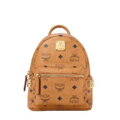 MCM X-MINI STARK BEBE BOO SIDE STUDS BACKPACK IN VISETOS COGNAC