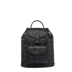MCM MINI AREN DRAWSTRING BACKPACK IN VISETOS BLACK