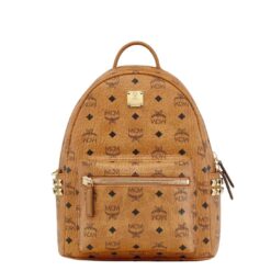 MCM SMALL STARK SIDE STUDS BACKPACK IN VISETOS COGNAC