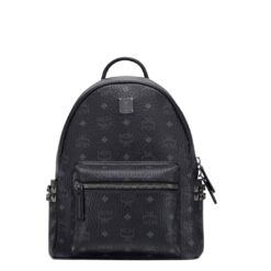 MCM SMALL STARK SIDE STUDS BACKPACK IN VISETOS BLACK
