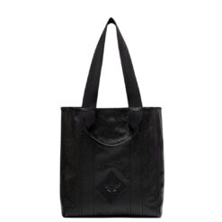MCM LARGE REVERSIBLE DIAMOND TOTE IN CANVAS LEATHER MIX BLACK