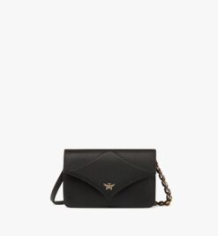 MCM MINI DIAMOND SHOULDER BAG IN SPANISH CALF LEATHER BLACK