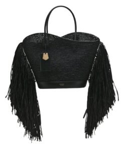 FERRAGAMO TOTE BAG WITH CUT-OUT AND FRINGES